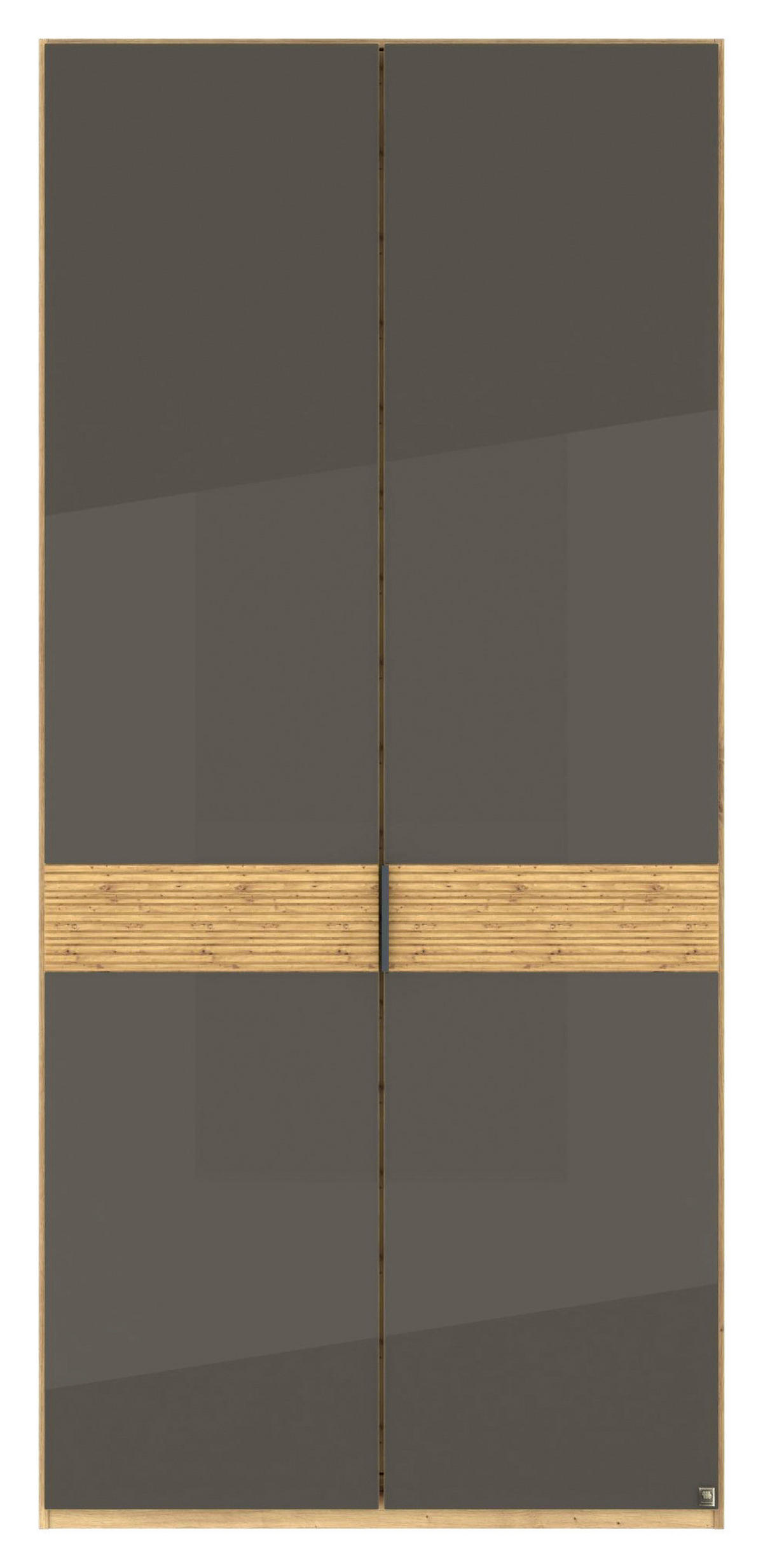 DREHTÜRENSCHRANK 100/216/58 cm,  in Eiche Bianco, 2 Tür(en)  - Schieferfarben/Eiche Bianco, Design, Glas/Holz (100/216/58cm) - Musterring