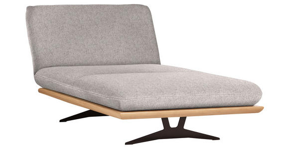 OTTOMANE Palermo in Webstoff Hellgrau, Beige  - Beige/Hellgrau, Design, Holz/Textil (114/92/165-218cm) - Dieter Knoll