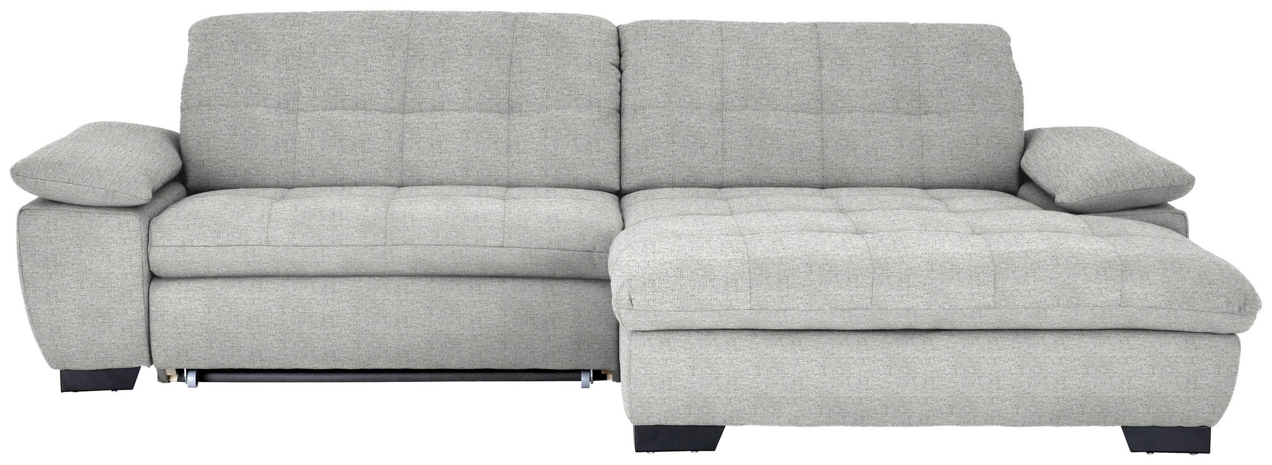 ECKSOFA in Webstoff Platinfarben  - Platinfarben/Schwarz, Design, Textil/Metall (265/180cm) - Carryhome