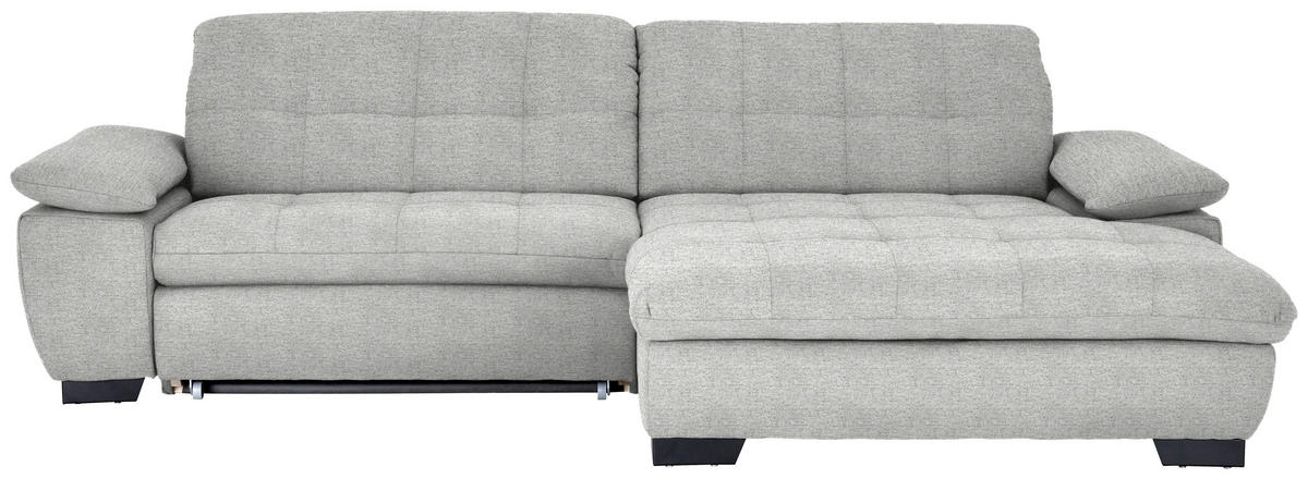 ECKSOFA in Webstoff Platinfarben  - Platinfarben/Schwarz, Design, Textil/Metall (265/180cm) - Carryhome