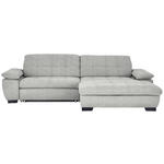 ECKSOFA in Webstoff Platinfarben  265/180 cm  - Platinfarben/Schwarz, Design, Textil/Metall (265/180cm) - Carryhome
