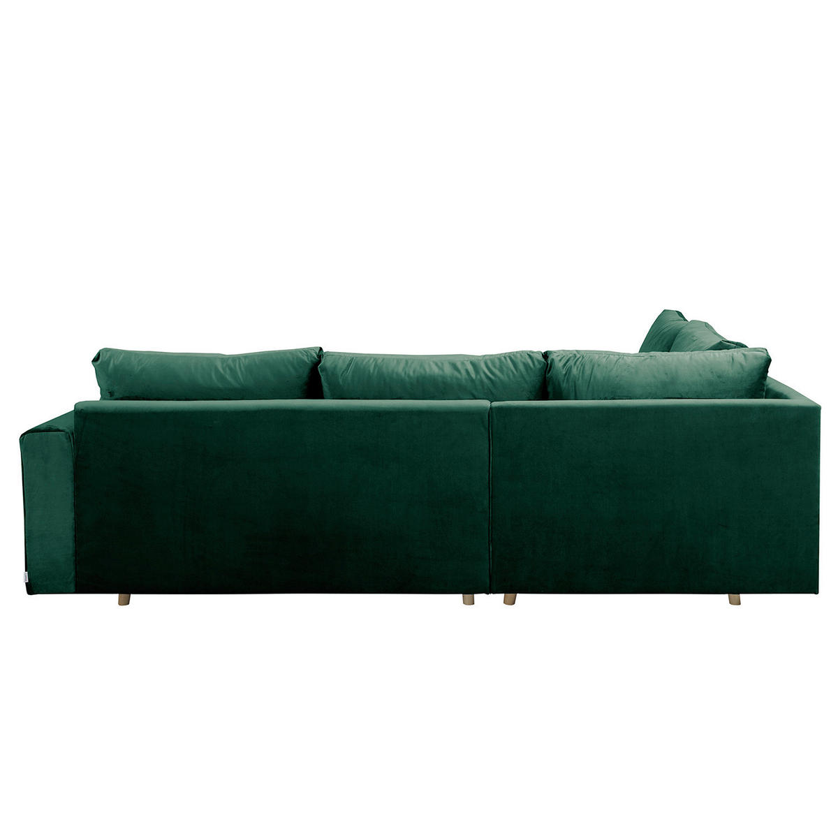 ECKSOFA inkl. Hocker Ariella in Samt Grün  161/231 cm  - Naturfarben/Grün, Design, Holz/Textil (161/231cm) - Livetastic