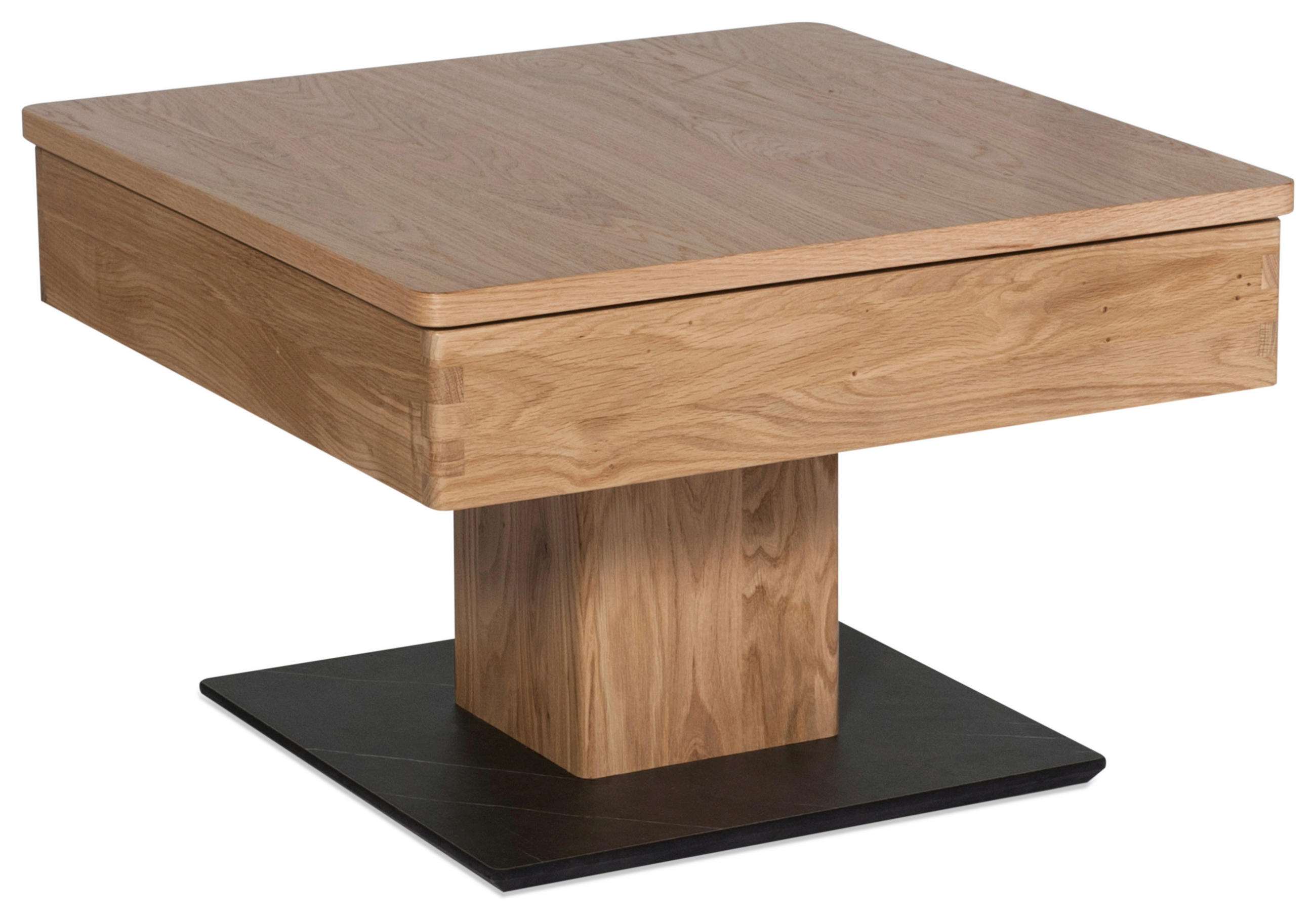 COUCHTISCH Wildeiche furniert 67/67/43-61 cm quadratisch Eichefarben  - Wildeiche/Eichefarben, Design, Holz/Holzwerkstoff (67/67/43-61cm)