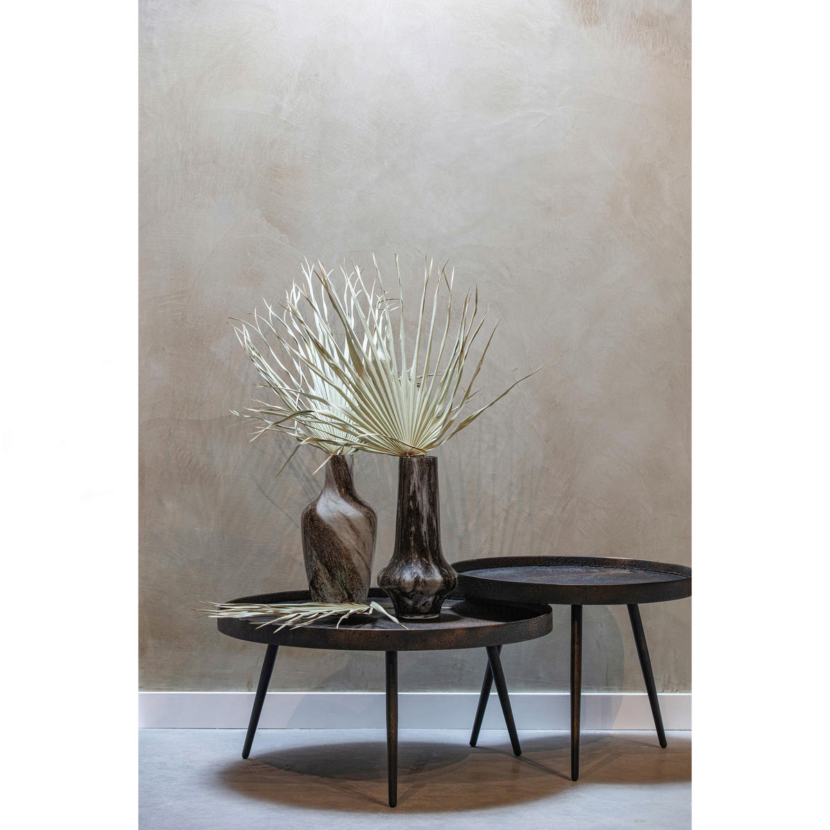 BEISTELLTISCH 76/76/40 cm Sperrholz Goldfarben, Zinkfarben rund  - Goldfarben/Zinkfarben, Design, Holzwerkstoff/Metall (76/76/40cm) - Livetastic