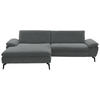 ECKSOFA in Webstoff Anthrazit  - Anthrazit/Schwarz, Design, Textil/Metall (197/295cm) - Valdera