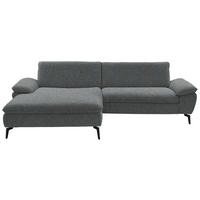 ECKSOFA in Webstoff Anthrazit  - Anthrazit/Schwarz, Design, Textil/Metall (197/295cm) - Valdera
