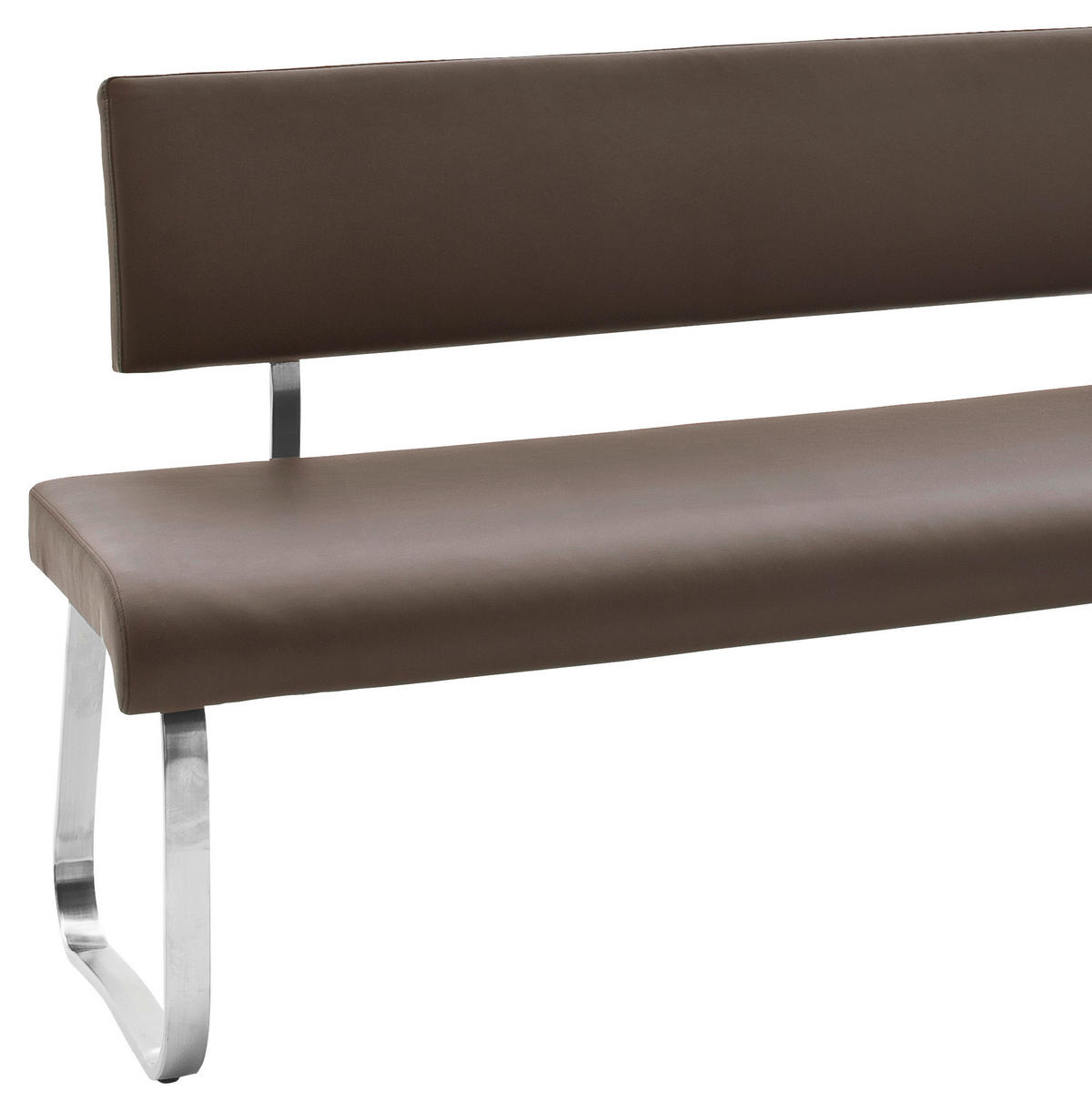 ECKBANK 200/150 cm  in Braun, Edelstahlfarben  - Edelstahlfarben/Braun, Design, Textil/Metall (200/150cm) - Livetastic