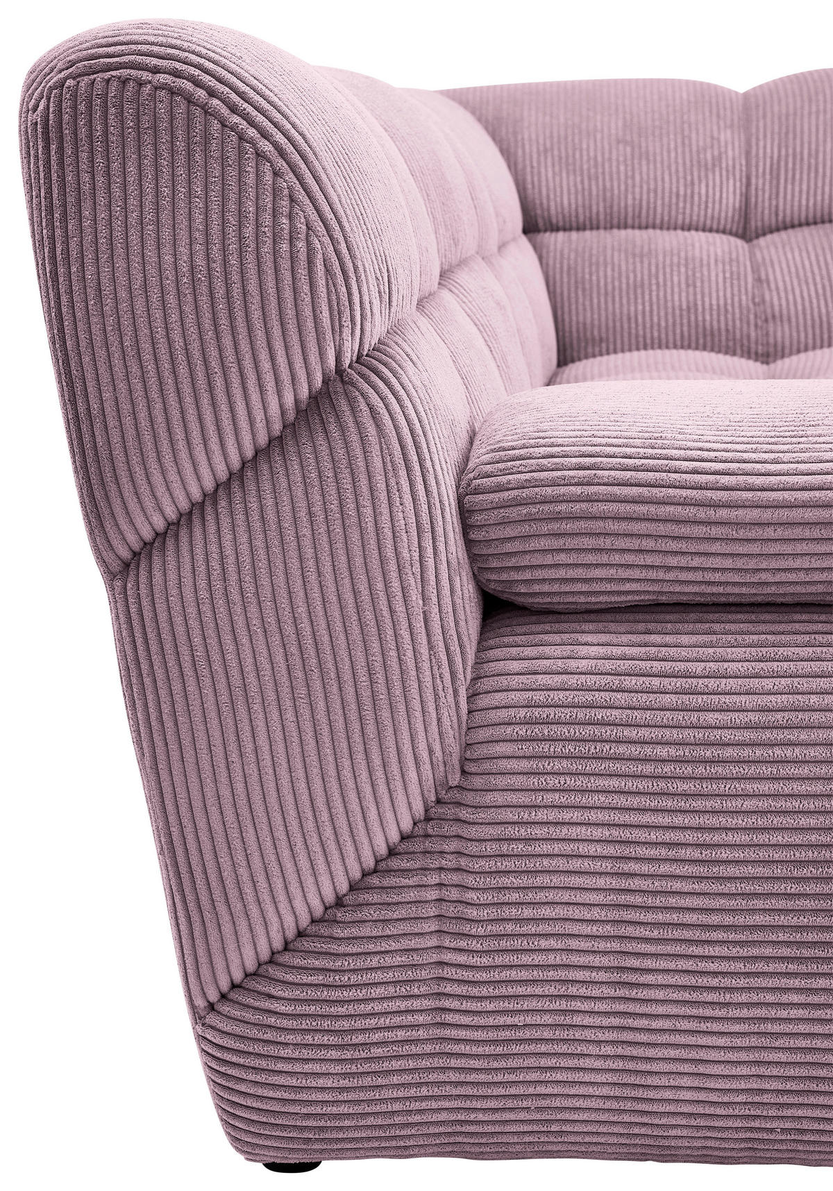 ECKSOFA Mauve Cord Rücken echt  - Mauve/Schwarz, KONVENTIONELL, Kunststoff/Textil (195/265cm) - Tom Tailor