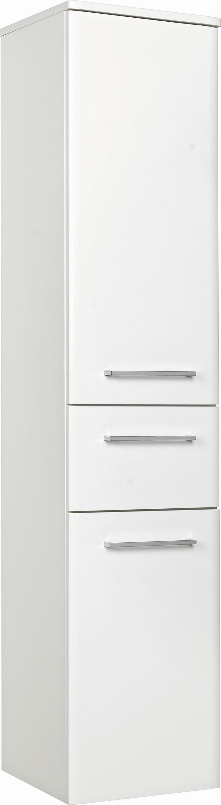 MIDISKÅP30/141/33 cm  - vit/kromfärg, Klassisk, trämaterial/glas (30/141/33cm) - Xora