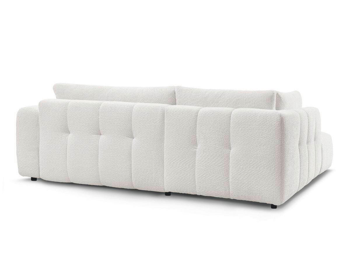 ECKSCHLAFSOFA EVEREST Bouclé Weiß  inkl. Rückenkissen, Schlaffunktion  - Schwarz/Weiß, MODERN, Kunststoff/Textil (204/282cm)