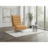 RELAXSESSEL Leder Currygelb  - Currygelb/Schwarz, Basics, Leder/Metall (80/109/98cm) - Sit & More