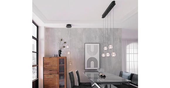 LED-HÄNGELEUCHTE New York 25/150 cm   - Klar/Schwarz, Design, Kunststoff/Metall (25/150cm) - Dieter Knoll