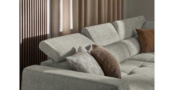 ECKSOFA  in Struktur Creme  284/205 cm  - Creme/Schwarz, Design, Kunststoff/Textil (284/205cm) - Xora