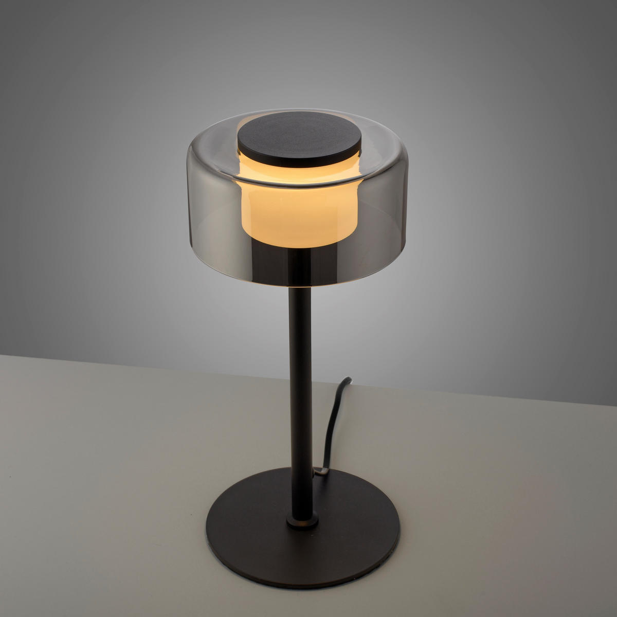 STOLNÍ LED LAMPA, posuvný stmívač, 15/15/33 cm - černá, Design, kov/plast (15/15/33cm)