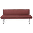 SITZBANK in Metall, Textil Schwarz, Bordeaux  - Bordeaux/Schwarz, Design, Textil/Metall (195/87/65cm) - Dieter Knoll