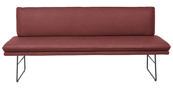 SITZBANK in Metall, Textil Schwarz, Bordeaux  - Bordeaux/Schwarz, Design, Textil/Metall (195/87/65cm) - Dieter Knoll