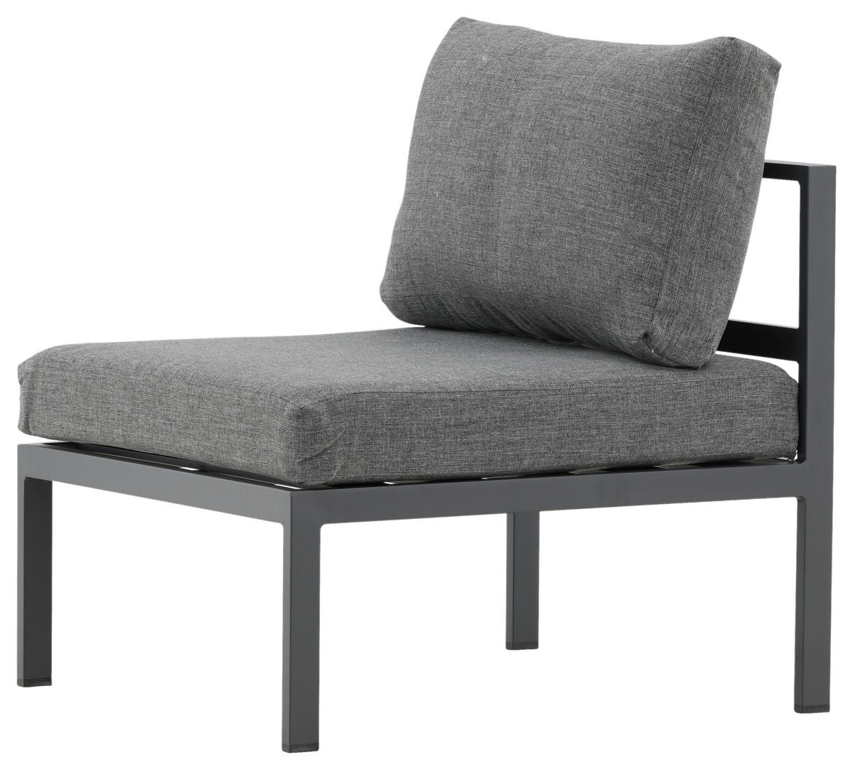 LOUNGEFÅTÖLJ  - grå/svart, Klassisk, metall (70/65/74cm) - Gardenson