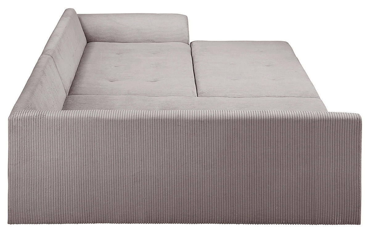 ECKSOFA inkl. Hocker Ariella Grau Cord  - Naturfarben/Grau, Design, Holz/Textil (161/231cm) - Livetastic