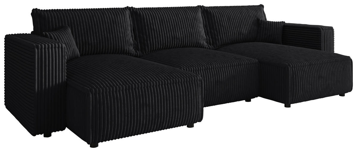 WOHNLANDSCHAFT Anthrazit Cord  - Anthrazit/Schwarz, MODERN, Kunststoff/Textil (153/350/153cm) - Xora