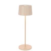 AKKU-TISCHLEUCHTE Pleat 11/35 cm   - Beige, Design, Kunststoff/Metall (11/35cm) - Dieter Knoll