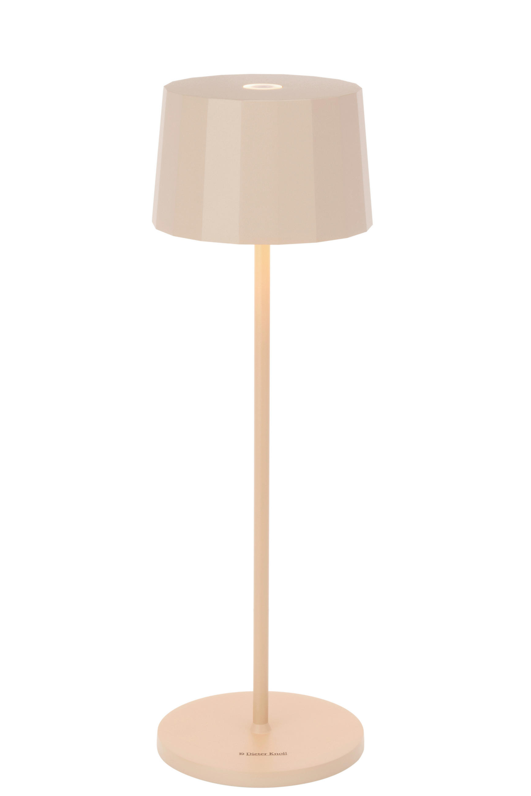 Dieter Knoll Akku-Tischleuchte Pleat Beige 35 cm
