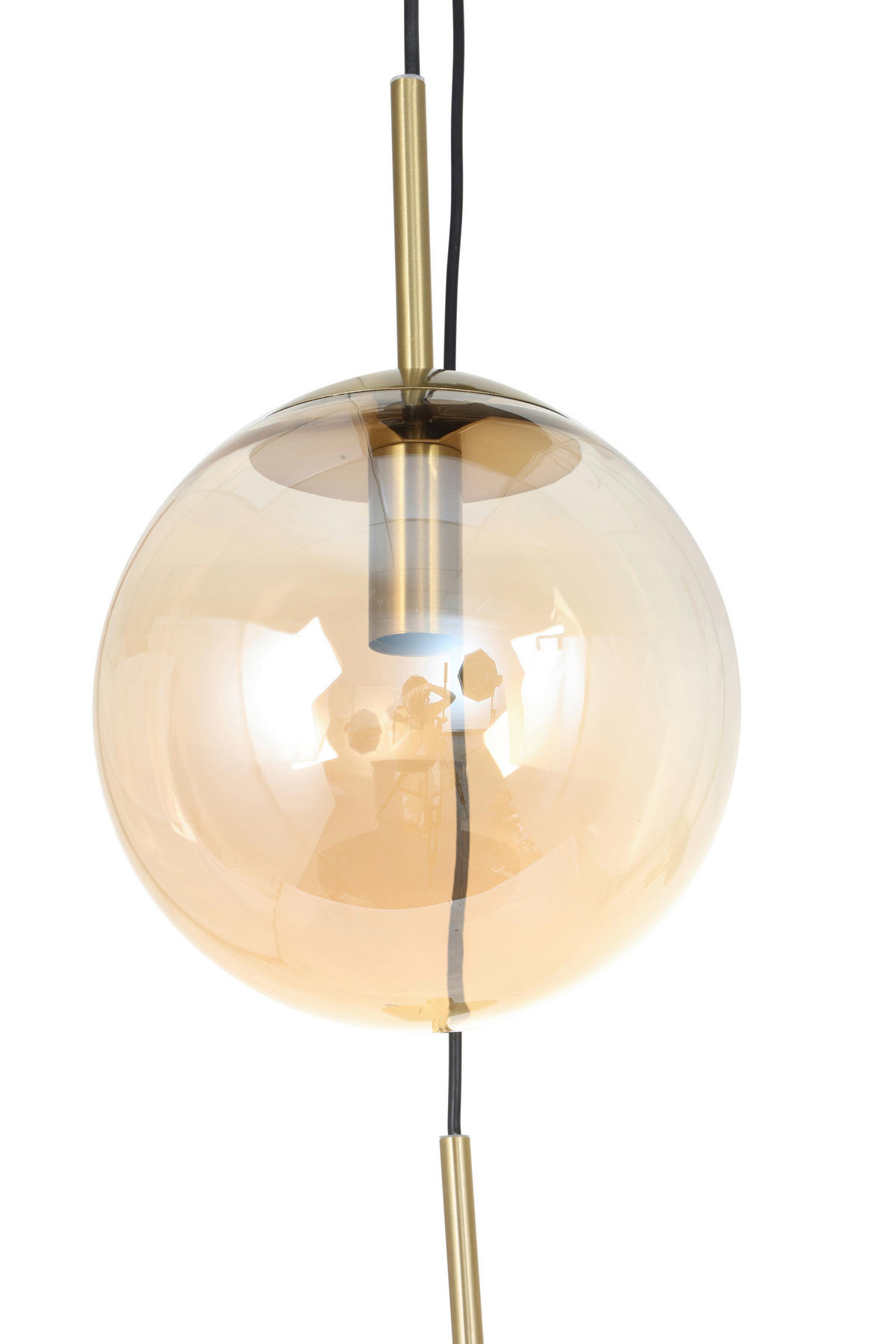 HÄNGELEUCHTE 46/40/120 cm    - Goldfarben/Bernsteinfarben, Trend, Glas/Metall (46/40/120cm) - Novel