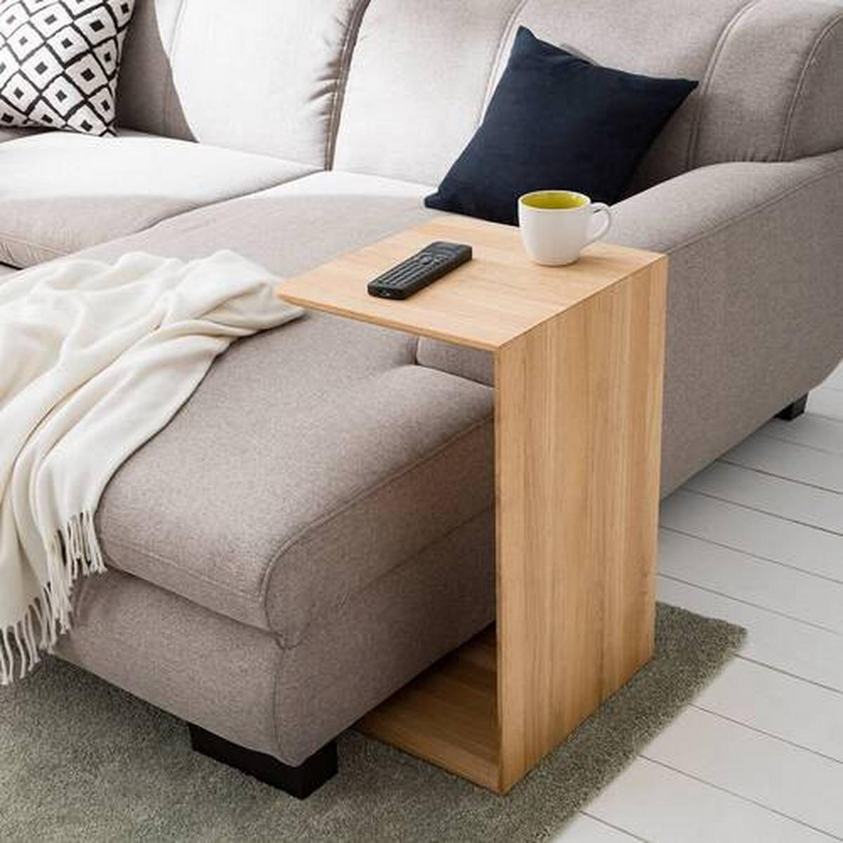 BEISTELLTISCH in Holz 35/38/60 cm  - Eichefarben, Natur, Holz (35/38/60cm) - home24