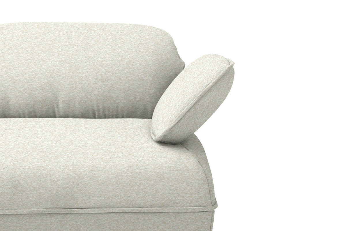 ECKSOFA Chenille Creme  - Creme/Schwarz, Design, Kunststoff/Textil (154/343cm) - Koinor