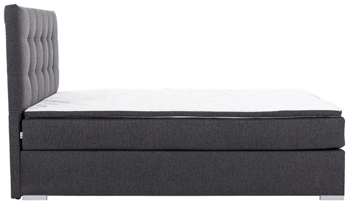 BOXBETT 160/200 cm  in Grau  - Silberfarben/Grau, MODERN, Textil (160/200cm) - MID.YOU