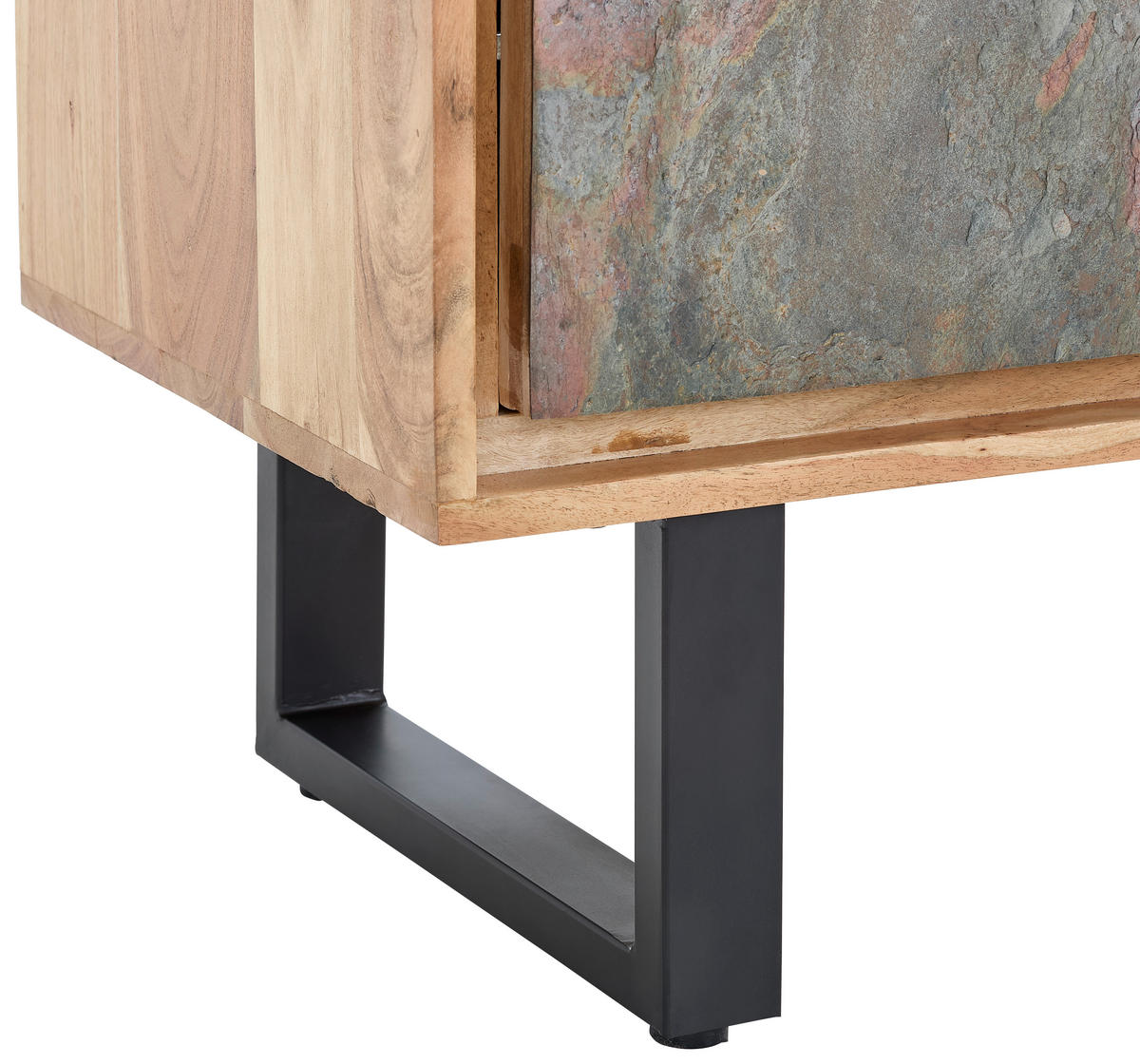 Tallinn Sideboard Bissau  in 140/120/40 cm  - Goldfarben/Naturfarben, Natur, Holz/Metall (140/120/40cm) - Livetastic