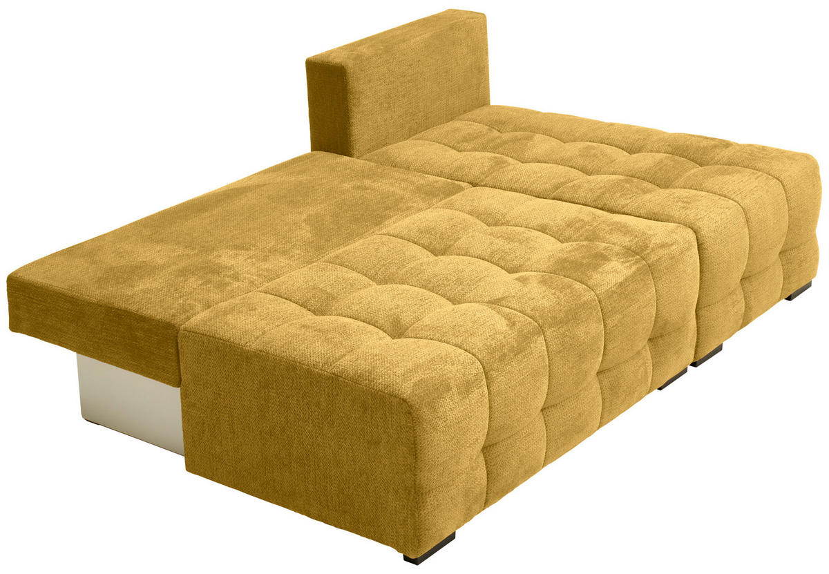 ROHOVÁ SEDAČKA, textil, hořčicově žlutá - černá/hořčicově žlutá, Moderní, textil/plast (204/145cm) - Hom`in