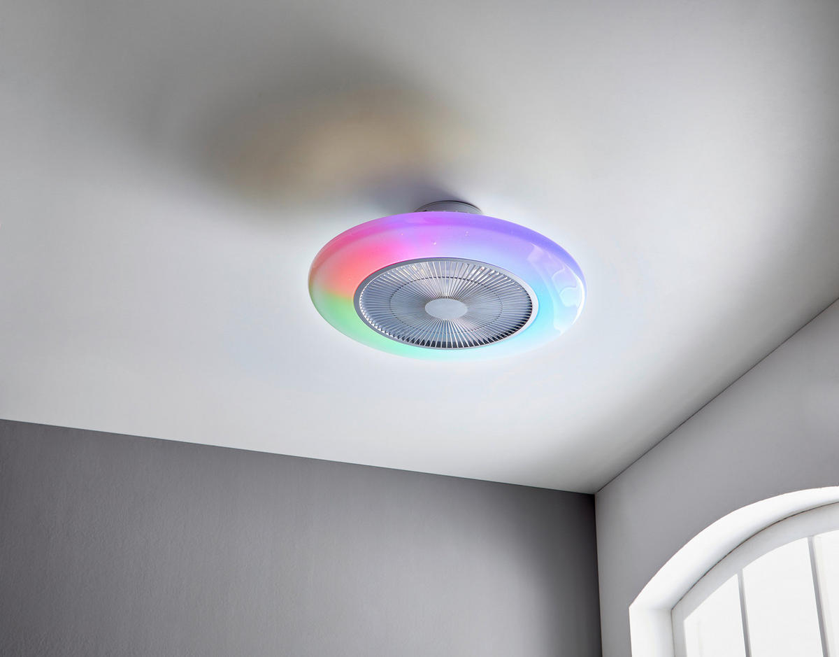VENTILATOR STROPNI  bijela, boje kroma   prozirno   - bijela/prozirno, Trend, metal/plastika (55/19cm) - Mican
