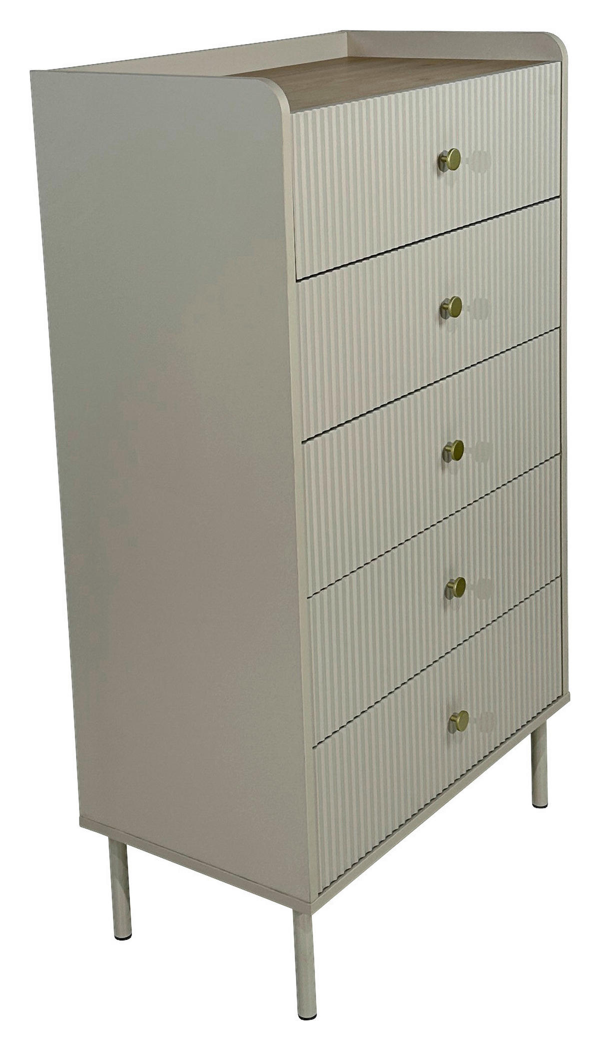HIGHBOARD SNOW  in 70/121,6/40 cm  - Eichefarben/Goldfarben, Design, Holzwerkstoff/Metall (70/121,6/40cm) - Xora