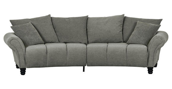 BIGSOFA  in Flachgewebe Grau, Olivgrün  - Schwarz/Olivgrün, KONVENTIONELL, Holz/Textil (290/78/115cm) - Carryhome
