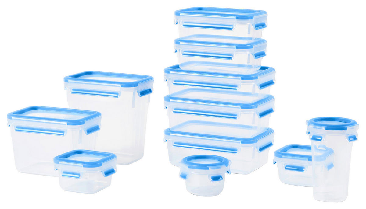 SADA KRABIČEK NA POTRAVINY,  - čiré/světle modrá, Basics, plast - Emsa