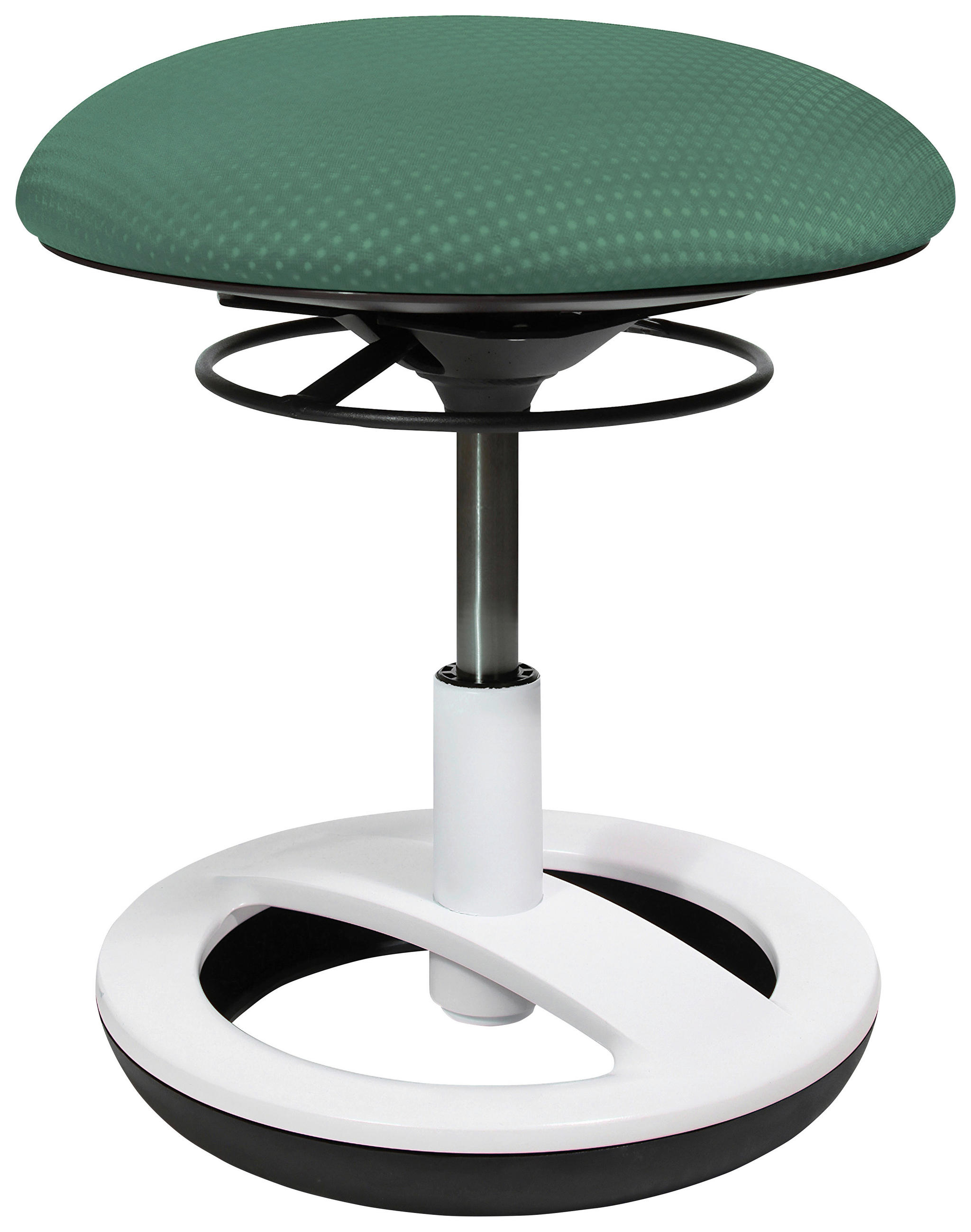 DREHHOCKER Schwarz, Weiß, Dunkelgrün  - Dunkelgrün/Schwarz, Basics, Kunststoff/Textil (38,5/38-46/38,5cm) - Xora