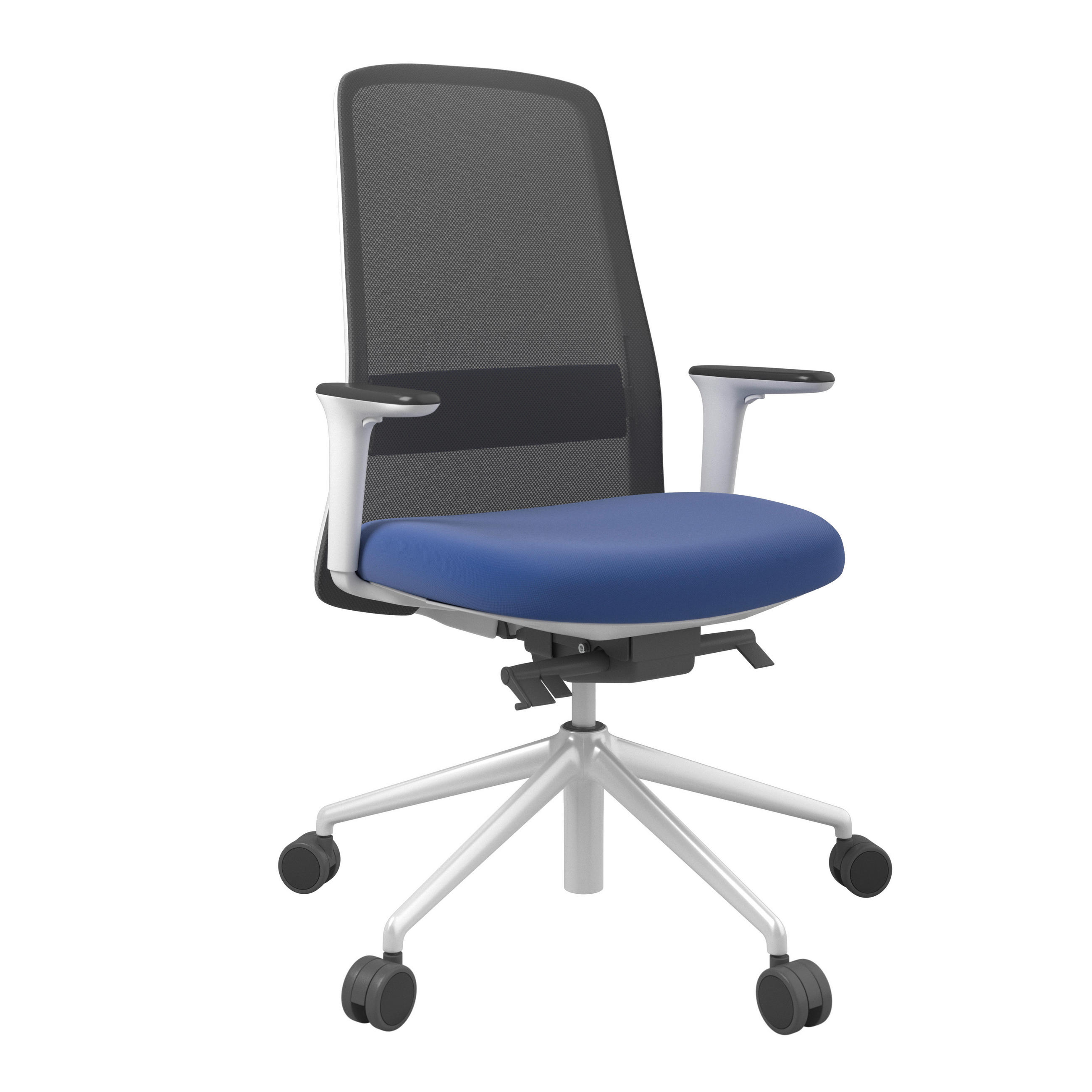 XXXLutz Drehstuhl Blau, Schwarz, 70x103-115x70 cm