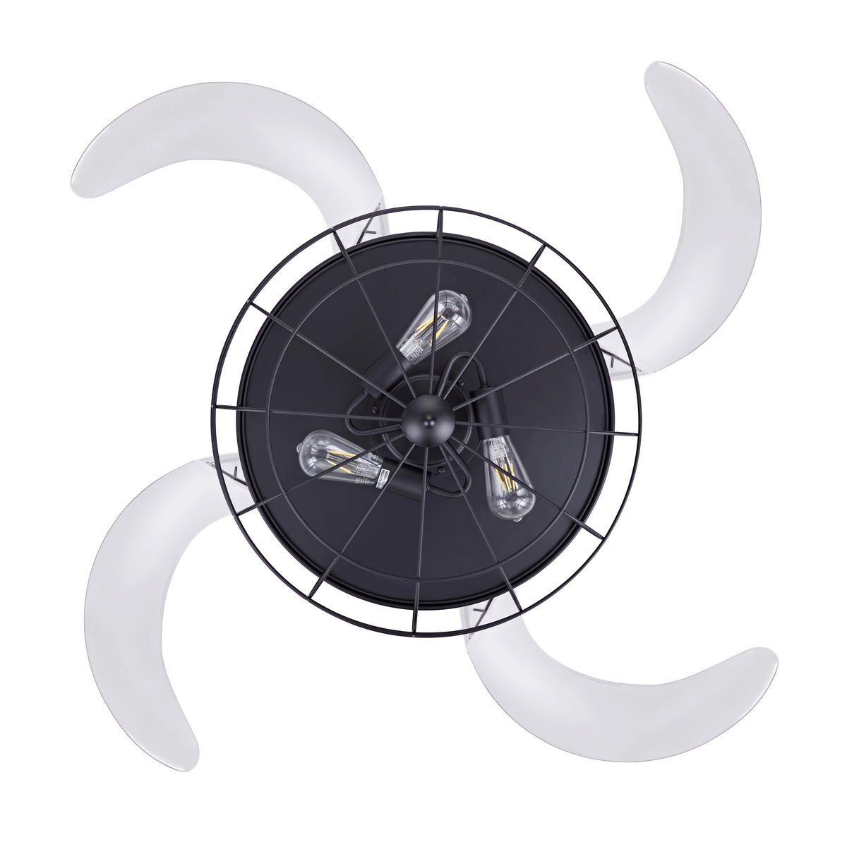 DECKENVENTILATOR  122/50 cm    - Transparent/Schwarz, Design, Kunststoff/Metall (122/50cm) - P & B