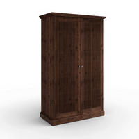 KLEIDERSCHRANK 129/213/63 cm,  in Dunkelbraun, 2 Tür(en)-türig  - Dunkelbraun/Silberfarben, KONVENTIONELL, Holz/Metall (129/213/63cm) - Linea Natura