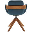 ARMLEHNSTUHL  Lederauswahl, Stoffauswahl, Typenauswahl, Sitzfläche 360° drehbar, automatische Rückholfunktion  Echtleder  - Blau/Eichefarben, Natur, Leder/Holz (60/86/60cm) - Valnatura