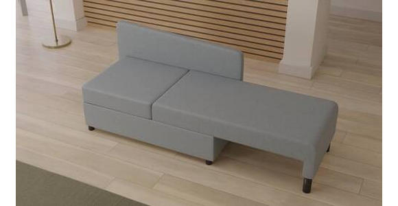 RÉCAMIERE in Webstoff Grau - Schwarz/Grau, KONVENTIONELL, Kunststoff/Textil (145/75/75cm) - Carryhome