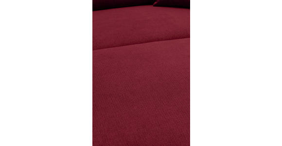 ECKSOFA  in Webstoff Dunkelrot  304/196 cm  - Schwarz/Dunkelrot, KONVENTIONELL, Textil/Metall (304/196cm) - Hom`in