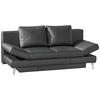 SCHLAFSOFA Schwarz Echtleder  - Chromfarben/Schwarz, KONVENTIONELL, Leder/Metall (200/85/90cm) - Novel