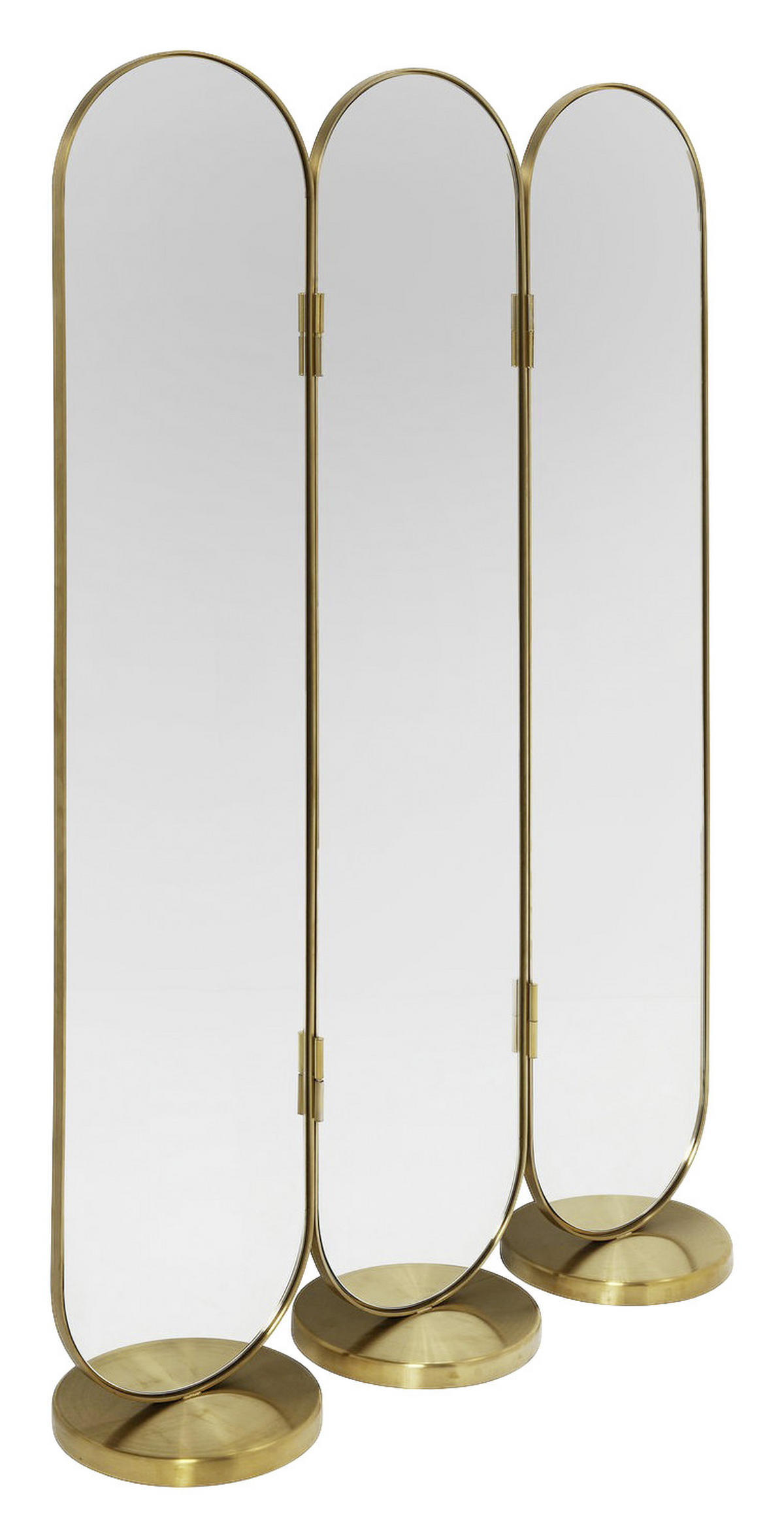 PARAVENT mit 3  Flügel - Goldfarben, Trend, Glas/Metall (106/166/31cm) - Kare-Design