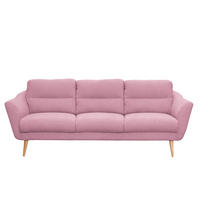 3-SITZER-SOFA in Webstoff Rosa  - Buchefarben/Rosa, Design, Holz/Textil (209/87/88cm) - Livetastic