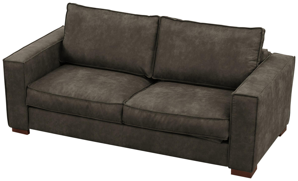 SCHLAFSOFA in Mikrofaser Anthrazit  - Dunkelbraun/Anthrazit, Design, Holz/Textil (203/85/99cm) - MID.YOU