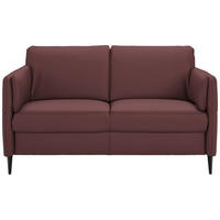 2,5-SITZER Echtleder Weinrot  - Weinrot/Schwarz, Design, Leder/Metall (164/84/99cm) - Dieter Knoll