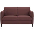 2,5-SITZER Latina in Echtleder Weinrot   - Weinrot/Schwarz, Design, Leder/Metall (164/84/99cm) - Dieter Knoll