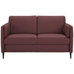 2,5-SITZER Latina in Echtleder Weinrot   - Weinrot/Schwarz, Design, Leder/Metall (164/84/99cm) - Dieter Knoll