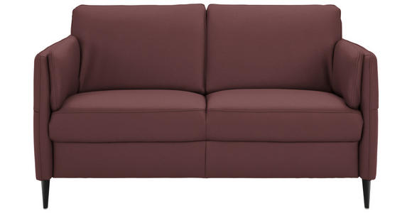 2,5-SITZER Latina in Echtleder Weinrot   - Weinrot/Schwarz, Design, Leder/Metall (164/84/99cm) - Dieter Knoll